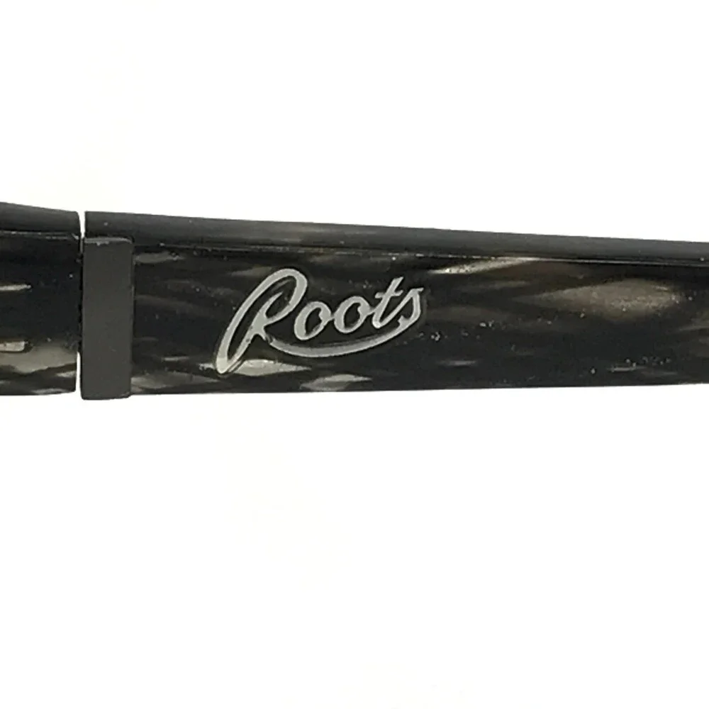 Roots Eyeglasses Frames RT716 BLK STPE Gray Horn Cat Eye Half Rim 52-16-130